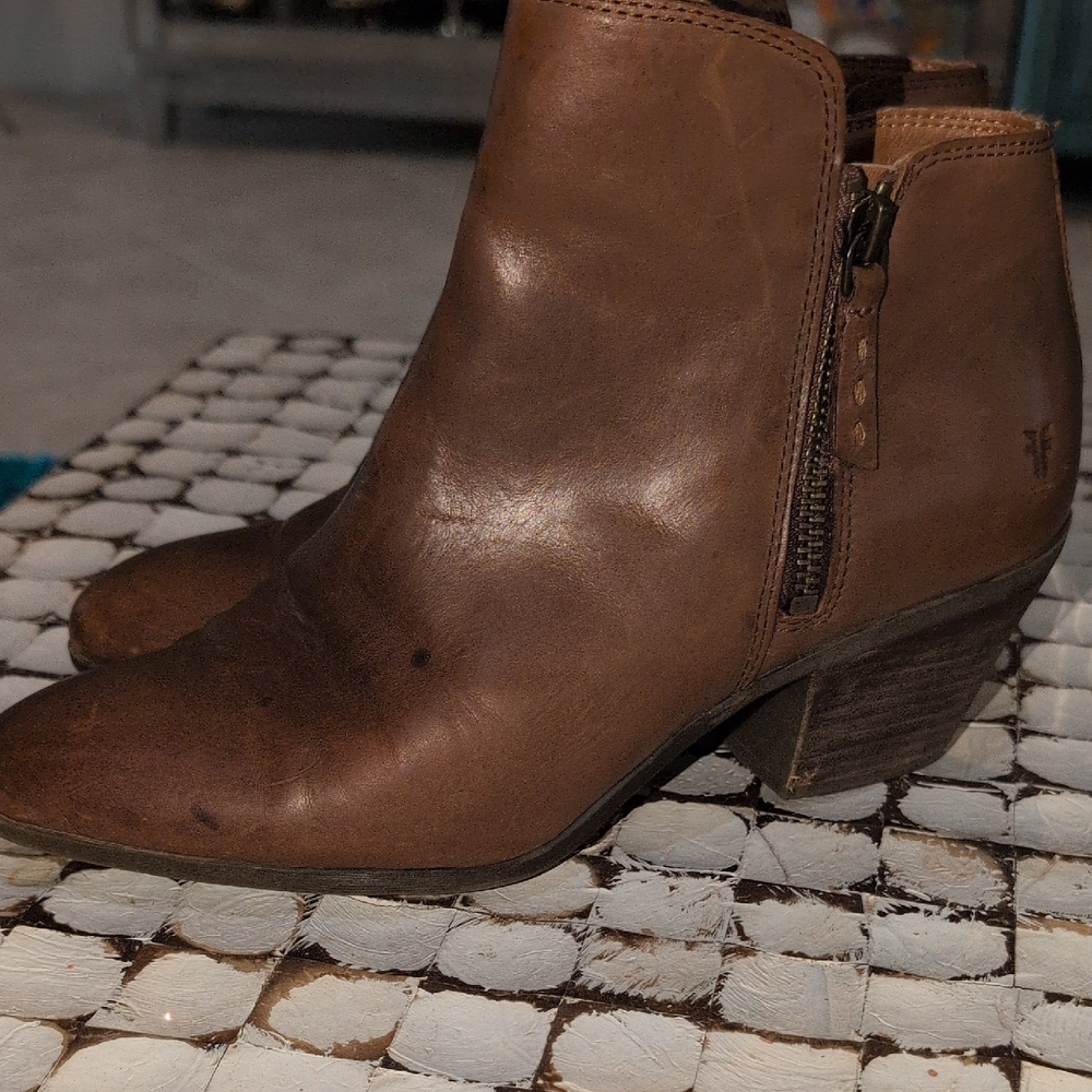 Frye Brown Leather Ankle Boots